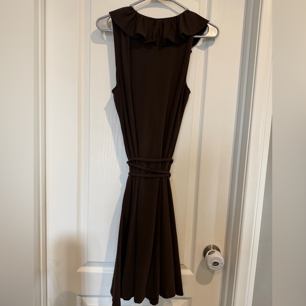Ralph Lauren Chocolate Ruffle Midi Dress - Picture 3 of 3